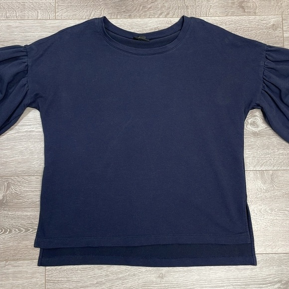 a.n.a. Long Puff Sleeve Raglan Navy Sweatshirt M - Picture 3 of 15